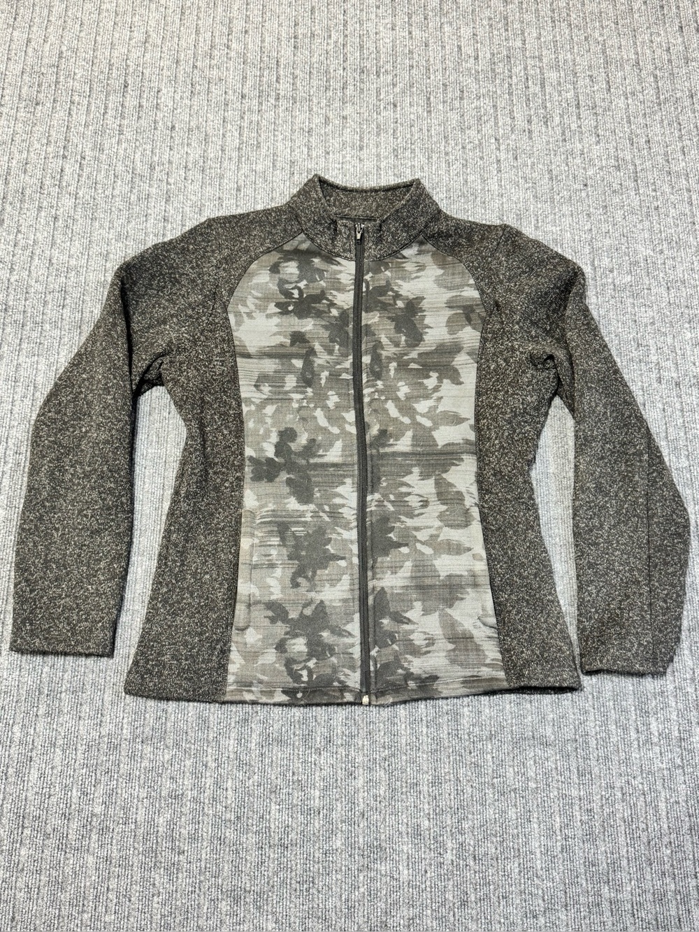 Callaway Weather Series Full Zip Jacket Womens Large Camo Black Gray Fleece
